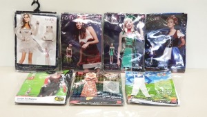 48 X BRAND NEW FANCY DRESS COSTUMES IE. SMIFFYS, FEVER - IN ASSORTED DESIGNS / THEMES (SOME HAVE HALLOWEEN) - IN 2 CARTONS