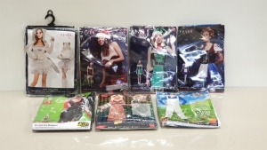 48 X BRAND NEW FANCY DRESS COSTUMES IE. SMIFFYS, FEVER - IN ASSORTED DESIGNS / THEMES (SOME HAVE HALLOWEEN) - IN 2 CARTONS