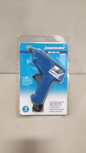 36 X SILVERLINE MINI HOT MELT GLUE GUNS 230V 7-10W PLUS 2 GLUE STICKS (PROD CODE 100012) TRADE PRICE £5.41 (EXC VAT) - IN 3 INNER BOXES