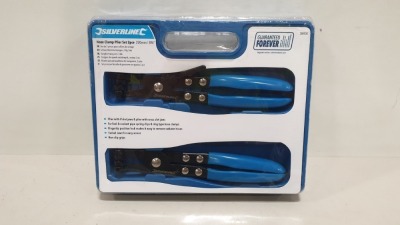 20 X BRAND NEW SILVERLINE 2PC 8-1/2" HOSE CLAMP PLIER SETS (PROD CODE 288930) TRADE PRICE £12.11 EACH (EXC VAT) - IN 2 CARTONS