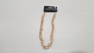 192 X BRAND NEW PURPLE IVY (HEAVY) GOLD COLOURED METAL CHAIN NECKLACES - IN 4 BOXES