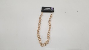 192 X BRAND NEW PURPLE IVY (HEAVY) GOLD COLOURED METAL CHAIN NECKLACES - IN 4 BOXES