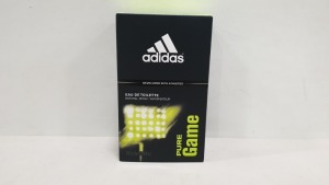 10 X ADIDAS PURE GAME 100ML EAU DE TOILETTE NATURAL SPRAY/VAPORISATEUR, NOT CELLOPHANE SEALED (BATCH 9027)