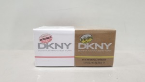 4 X DKNY BE DELICIOUS (THE FRAGRANCES FOR WOMEN) SET INCLUDING 30ML FRESH BLOSSOM EAU DE PARFUM SPRAY AND 30ML 100% NEW YORK EAU DE PARFUM SPRAY