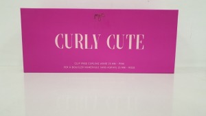 2 X BRAND NEW BOXED PRETTY YOUNG THING, CURLY CUTE CLIP FREE CURLING WAND 25MM - PINK (PLEASE NOTE PRODUCT HAS EURO PLUG)