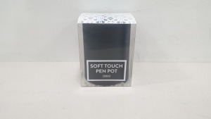 400 X BRAND NEW BOXED TESCO BLACK SOFT TOUCH PEN POTS - IN 10 BOXES