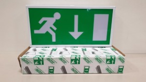 30 X BRAND NEW BOXED EMERGENCY LIGHTING PRODUCTS EMERGENCY EXIT LIGHT BOX (IP20-8 WATT, LAMP INCLUDED) - IN 5 BOXES