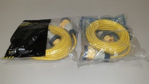 24 X BRAND NEW BAGGED DEFENDER POWER AND LIGHT, 14MTR EXTENSION LEAD (IP67 / 14MTR 2.5MM 16A) - IN 4 BOXES