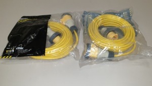 24 X BRAND NEW BAGGED DEFENDER POWER AND LIGHT, 14MTR EXTENSION LEAD (IP67 / 14MTR 2.5MM 16A) - IN 4 BOXES