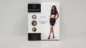 100 X BRAND NEW BOXED PEACHYPINK ANTI CELLULITE SHAPEWEAR PANTS (SIZES SMALL AND MEDIUM) - IN ONE BOX