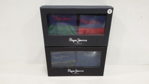 50 X BRAND NEW BOXED 2 PACK OF PEPE LONDON BOXER SHORTS (SIZE SMALL AND VARIOUS STYLES) - IN ONE BOX