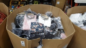 FULL PALLET OF BRAND NEW ASSORTED CLOTHING IE. MAMA LICIOUS BLACK DRESSES, PIECES ACCESSORIES BELTS, ONLY TOPS, VERA MODA BLACK TROUSERS ETC - PALLET BOX IS INCLUDED