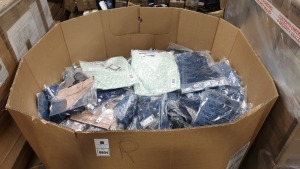 FULL PALLET OF BRAND NEW WOMENS CLOTHING IE. MAMA LICIOUS BLUE JEANS AND TOPSHOP NUDE COLOUR BRIEFS - PALLET BOX IS INCLUDED