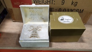 144 X BRAND NEW MAYFLOWER COLLECTABLES GLASS LOVING BELL BOX - WITH SPECIAL MESSAGE IN 4 BOXES