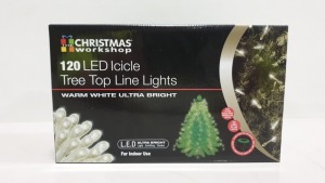 24 X CHIRSTMAS WORKSHOP 120 LED ICYCLE TREE TOP LINE LIGHTS - IN 2 CARTONS