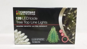 24 X CHIRSTMAS WORKSHOP 120 LED ICYCLE TREE TOP LINE LIGHTS - IN 2 CARTONS