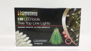 24 X CHIRSTMAS WORKSHOP 120 LED ICYCLE TREE TOP LINE LIGHTS - IN 2 CARTONS