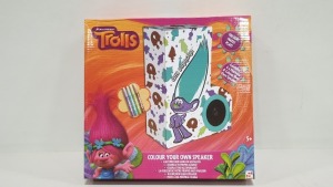 96 X BRAND NEW TROLLS GUY DIAMOND COLOUR YOUR OWN VELVET SPEAKERS - IN 4 CARTONS