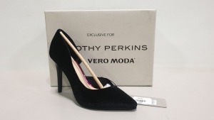 15 X BRAND NEW DOROTHY PERKINS VERO MODA BLACK HIGH HELLED SHOES - SIZE 7 - IN 3 CARTONS