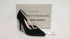 15 X BRAND NEW DOROTHY PERKINS VERO MODA BLACK HIGH HELLED SHOES - SIZE 6 - IN 3 CARTONS