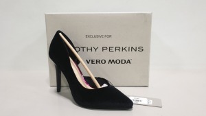 15 X BRAND NEW DOROTHY PERKINS VERO MODA BLACK HIGH HELLED SHOES - SIZE 6 - IN 3 CARTONS