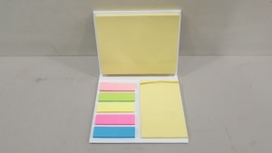 104 X BRAND NEW WHITE DESK BUDDY POST IT NOTES SET (VARIOUS SIZES AND COLOURS) - IN ONE BOX