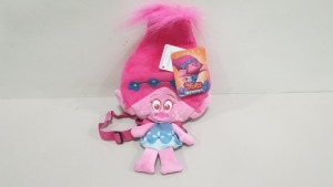 84 X BRAND NEW TROLLS POPPY HEAD PLUSH BACKPACKS IN 7 BOXES