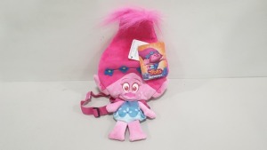 84 X BRAND NEW TROLLS POPPY HEAD PLUSH BACKPACKS IN 7 BOXES