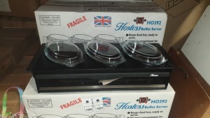 4 X BRAND NEW HOSTESS BUFFET SERVER MODEL - HO392 WITH UK PLUG