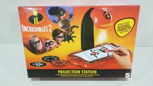 60 X BRAND NEW DISNEY PIXAR INCREDIBLES 2 PROJECTION STATION (INCLUDES 24 FAVOURITE IMAGES) IN 10 BOXES