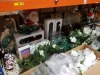 APPROX 70+ PIECE ASSORTED BRAND NEW PREMIER CHRISTMAS LOT CONTAINING, TALL STANDING SANTA, LARGE NATIVITY SCENE (FIGURES), ANIMATED CHRISTMAS SCENES, VARIOUS WREATHS, 4LED LIGHT PULLS WITH BULB, LED CANDLES, GLITTER TREES AND 2 LIFE LIKE BEAR CUBS, VARIOU