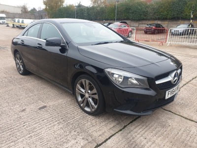 BLACK MERCEDES CLA220 CDI AUTO. ( DIESEL ) Reg : FV64 NRX, Mileage : 57616 Details: WITH 2 KEYS, AWAITING LOG BOOK IN POST, ENGINE SIZE 2143CC, ELECTRIC SEATS, FULL LEATHER INTERIOR, CLIMATE CONTROL, SAT NAV, SOME SERVICE HISTORY + OLD MOTS