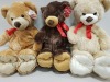 16 X BRAND NEW 100CM TELITOY BEAR HUGS SOFT TOYS IN BROWN AND WHITE RRP £11.99 CONTAINED IN 2 BOXES.