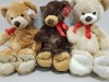 16 X BRAND NEW 100CM TELITOY BEAR HUGS SOFT TOYS IN BROWN AND WHITE RRP £11.99 CONTAINED IN 2 BOXES.