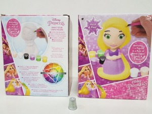 60 X BRAND NEW DISNEY PRINCESS PAINT YOUR OWN FIGURE INCLUDES ONE FIGURE, SIX POTS OF PAINT AND ONE BRUSH IN 5 BOXES