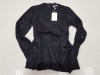 APPROX 120 X BLACK VILLA CLOTHING LACED STYLE TOP WITH ZIP BACK IN VARIOUS DIFFERENT SIZES RRP £25.00 IN 6 BOXES