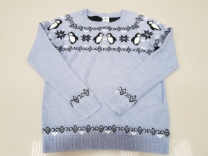 APPROX 56 X BRAND NEW GEORGE TIS THE SEASON CHRISTMAS PENGUIN JUMPER SIZE SMALL RRP £16.00