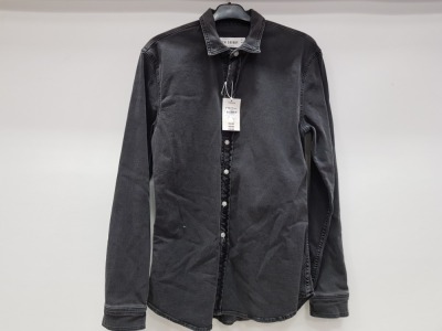 APPROX 23 X BRAND NEW GREY TOPMAN DENIM SHIRT IN VARIOUS DIFFERENT STYLES AND SIZES