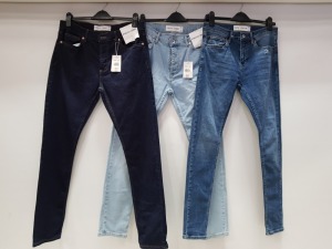 APPROX 65 X TOPMAN JEANS IN VARIOUS DIFFERENT STYLES AND SIZES