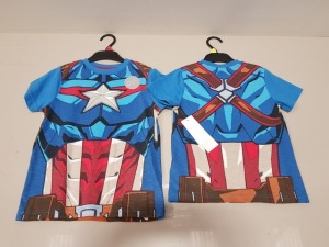 APPROX 50 X BRAND NEW MARVEL AVENGERS BOYS T-SHIRTS IN DIFFERENT SIZES