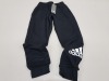 APPROX 40 X BLACK ADIDAS PANTS SIZE 7-8 YEARS