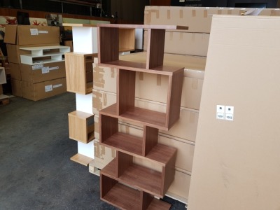 1 X BRAND NEW (TERENCE CONRAN) BALANCE ALCOVE SHELVING UNIT IN LACQUERED WALNUT