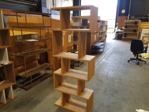 1 X BRAND NEW (TERENCE CONRAN) BALANCE ALCOVE SHELVING IN NEW OAK