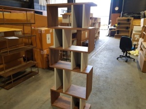 1 X BRAND NEW (TERENCE CONRAN) COUNTER BALANCE ALCOVE SHELVING IN WALNUT/PEBBLE