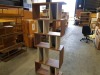 1 X BRAND NEW (TERENCE CONRAN) COUNTER BALANCE ALCOVE SHELVING IN WALNUT/PEBBLE