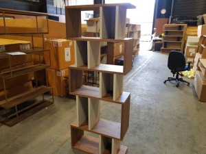 1 X BRAND NEW (TERENCE CONRAN) COUNTER BALANCE ALCOVE SHELVING IN WALNUT/PEBBLE