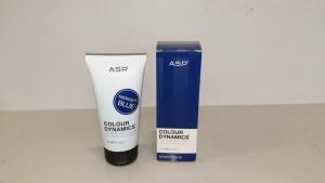 96 X ASP COLOUR DYNAMICS SEMI PERMANENT HAIR COLOUR - MIDNIGHT BLUE - 150 ML (PROD CODE ASP-CD-MB) - RRP £15.00 EACH TOTAL £1440 - IN 8 CARTONS