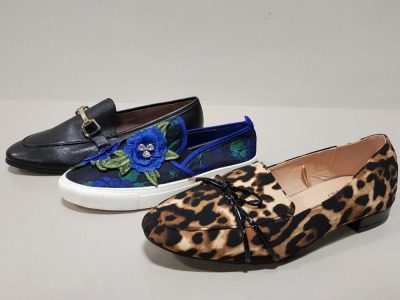 36 X PEACOCK EMBROIDERED PRINT SHOES