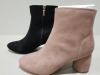 8 X DOROTHY PERKINS BLACK AND PINK ADDIE SHELVED ANKLE BOOTS IN VARIOUS DIFFERENT SIZES RRP £35.00