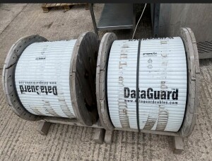 2 X 1650M DRUMS (3300M) OF BELCOM DATAGUARD SWA STEEL WIRE ARMOURED 12 CORE FIBRE OPTIC CABLE - FULL SPEC 14108124CLT-01 SURELIGHT 12 CORE 9/125 os1 CLT LSZH FIREFIGHTER IEC60332-1 DATAGUARD P32133 RETAIL PRICE £1.96/M (TOTAL £6,400)